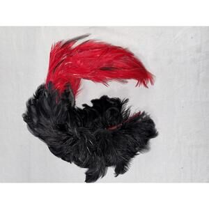 Decorative Black and Red Feather headband